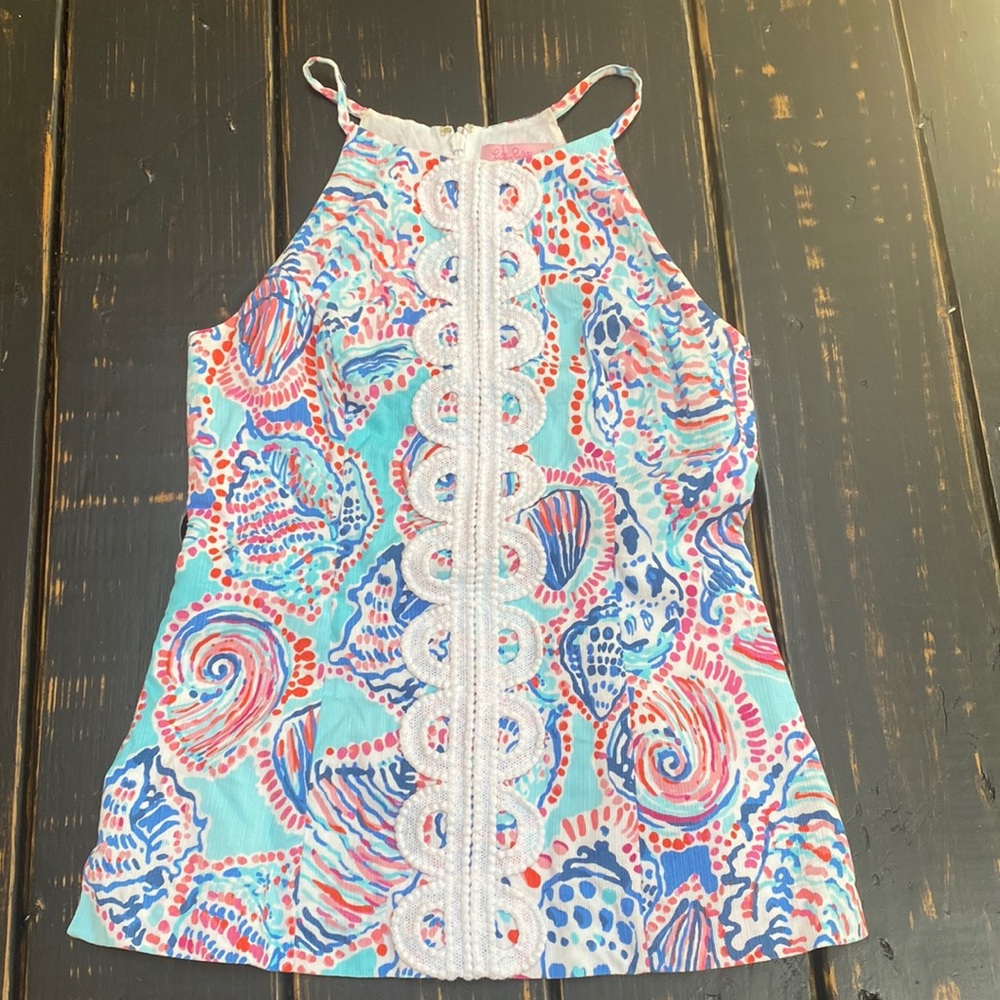Lilly Pulitzer Seashell Print Sleeveless Shirt